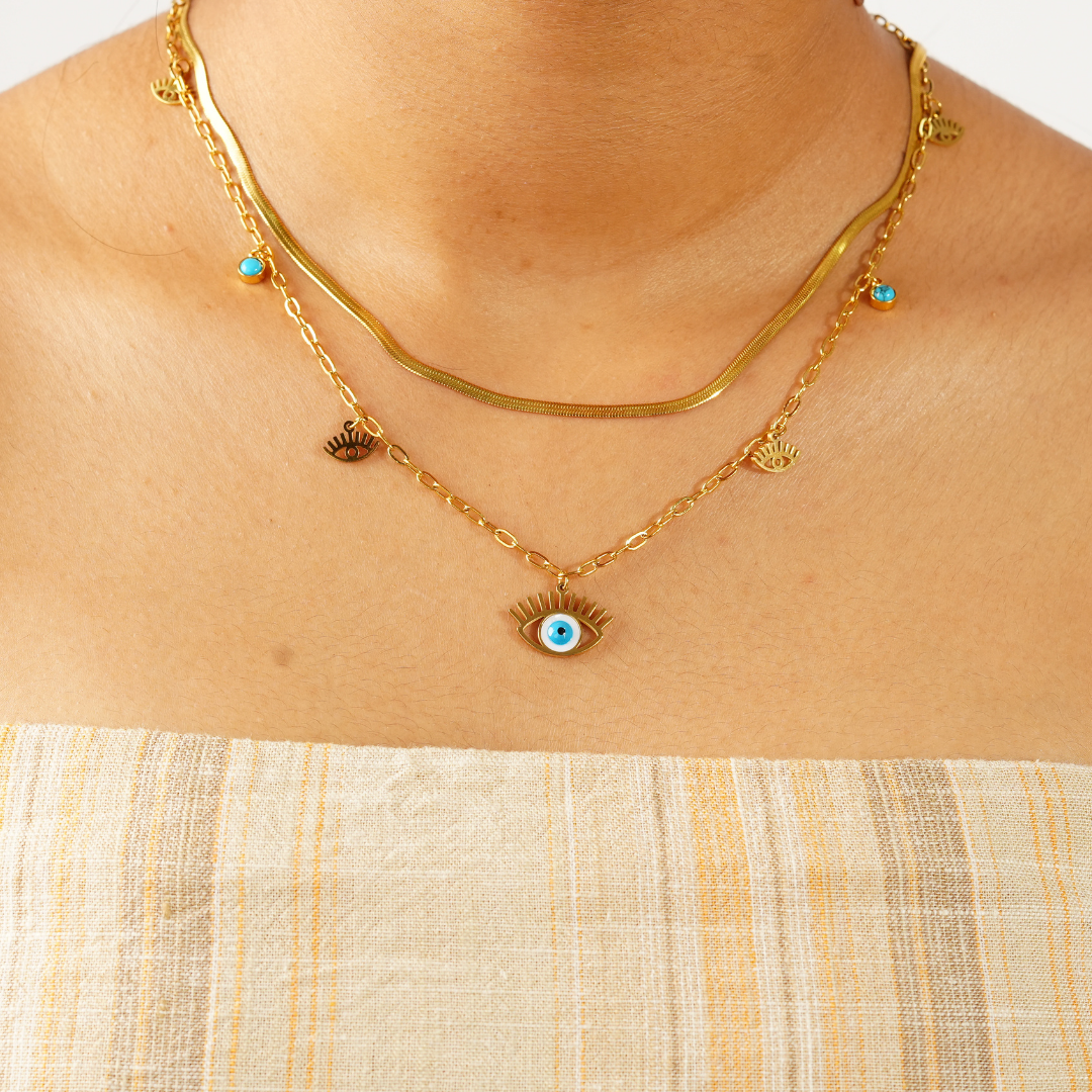 DEVIL'S EYE TURQUOISE PENDANT NECKLACE