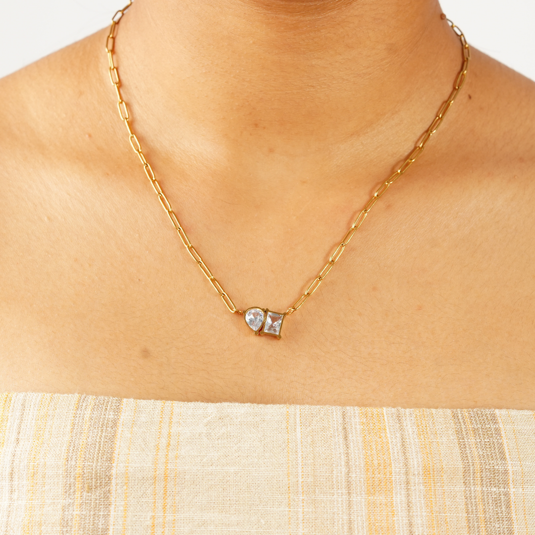 SQUARE WATER DROPLETS NECKLACE