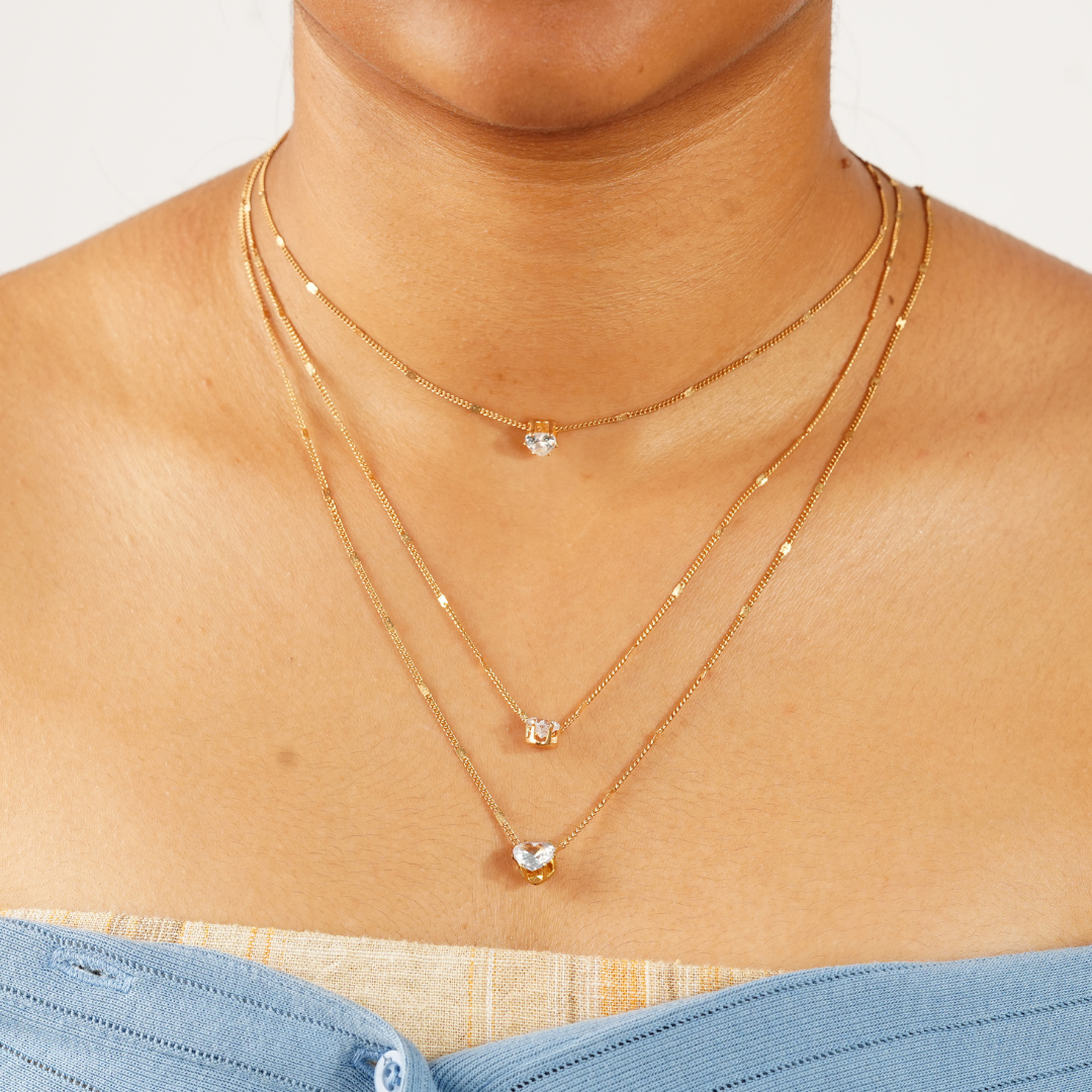 HEART SHAPE 3 LAYER RHINESTONE PENDANT