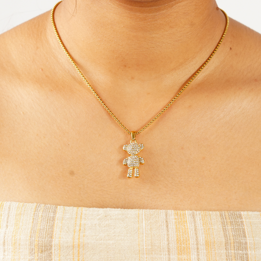 BEAR RHINESTONES NECKLACE