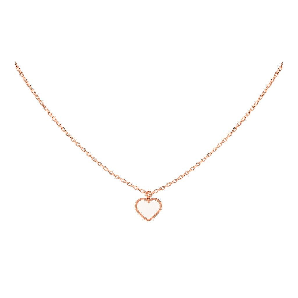 DOUBLE SIDE HEART NECKLACE (BLACK&WHITE)