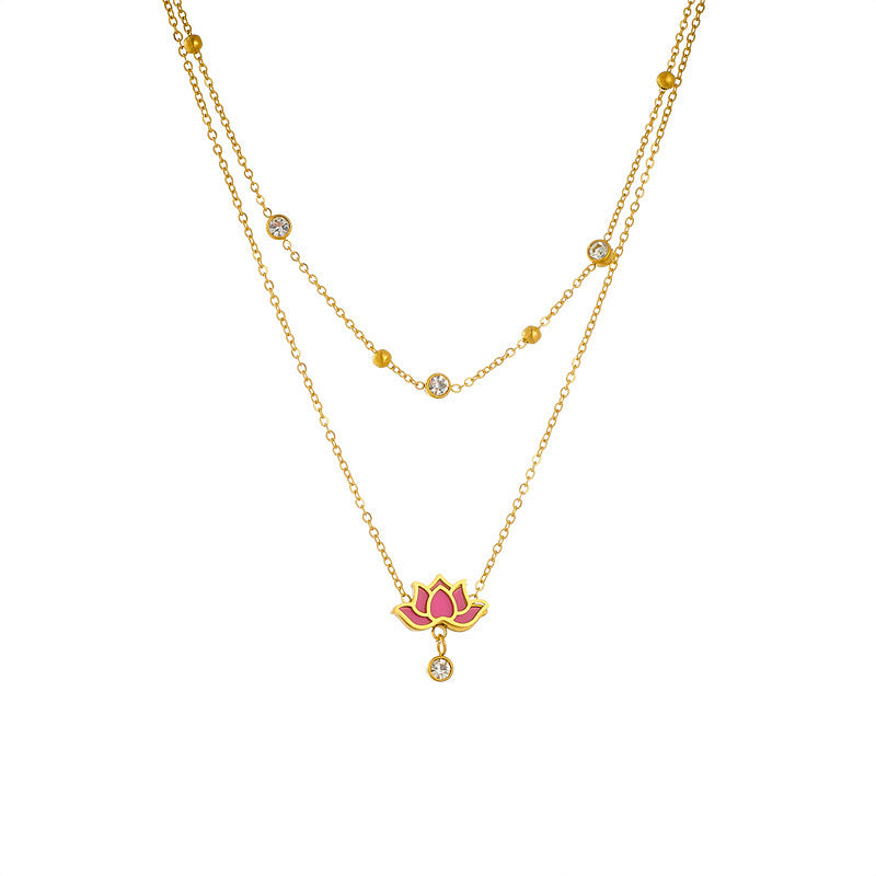 LOTUS FLOWER PENDANT NECKLACE