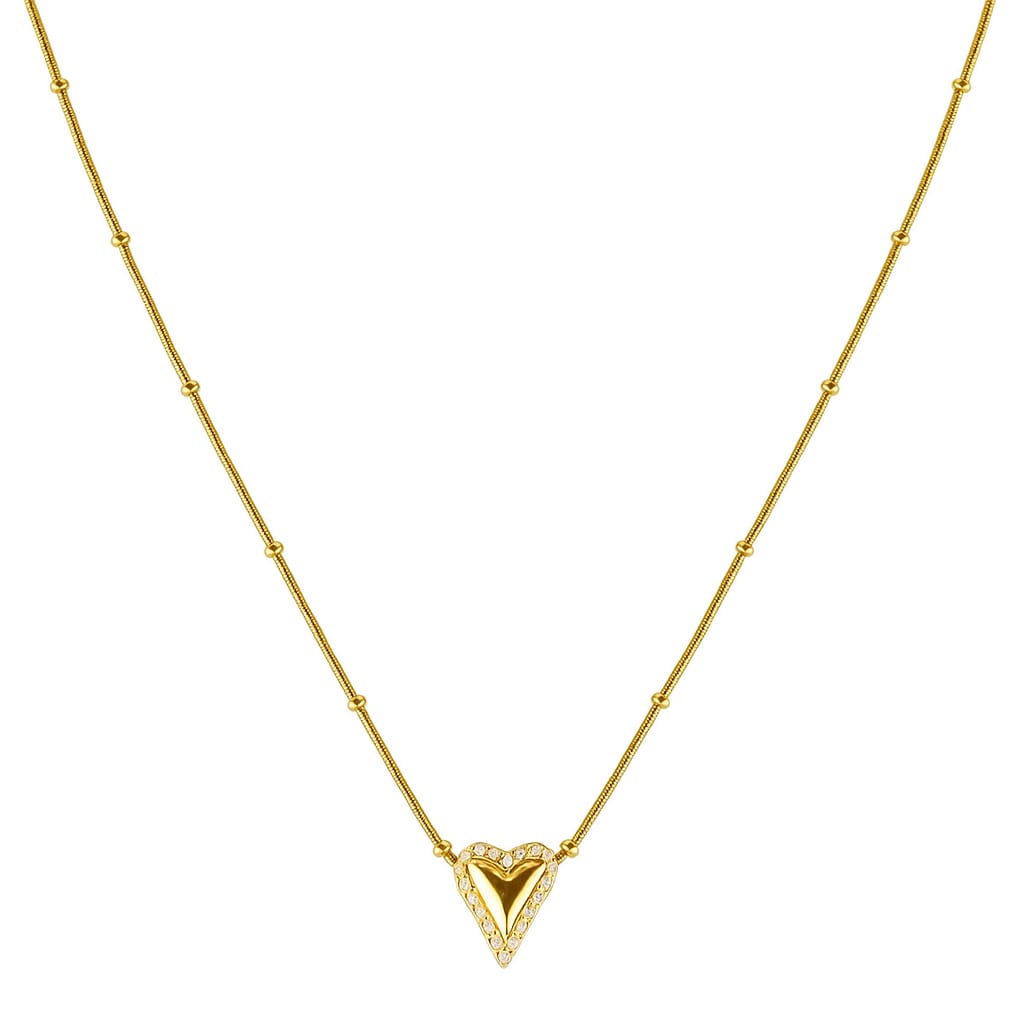 RHINESTONES HEART BEAT NECKLACE