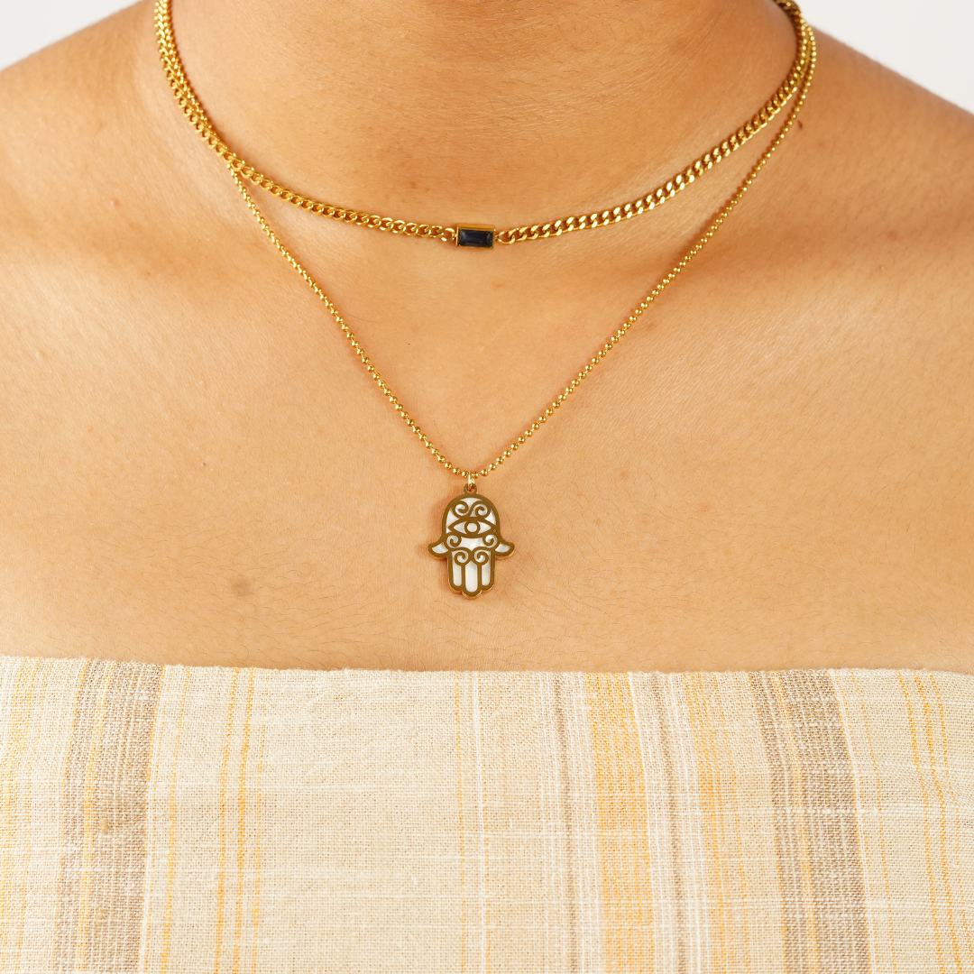 HAMSA DOUBLE LAYER NECKLACE