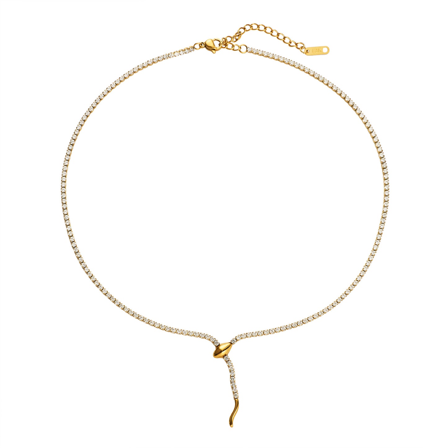 GOLD LOCKBONE DIAMOND CHAIN NECKLACE
