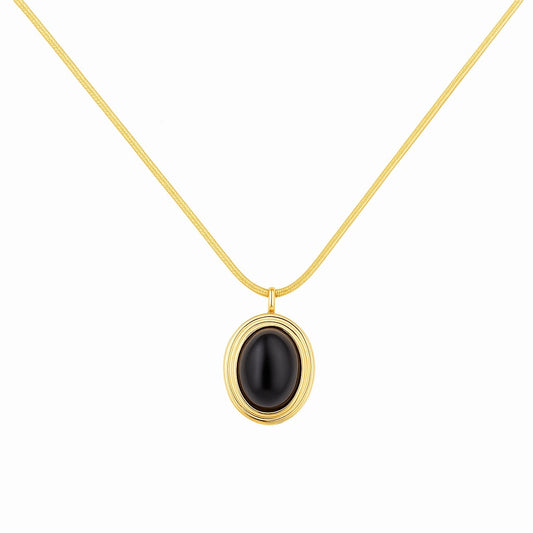 CLASSIC BLACK STONE NECKLACE