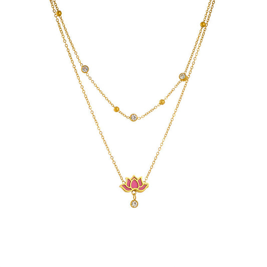 LOTUS FLOWER PENDANT NECKLACE
