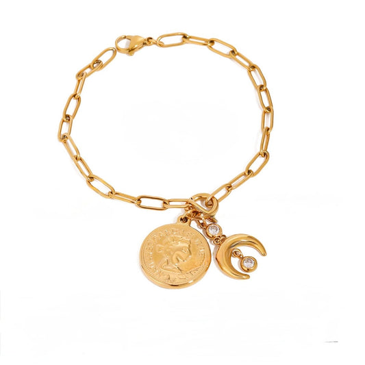 GOLDEN EMPRESS COIN BRACELET