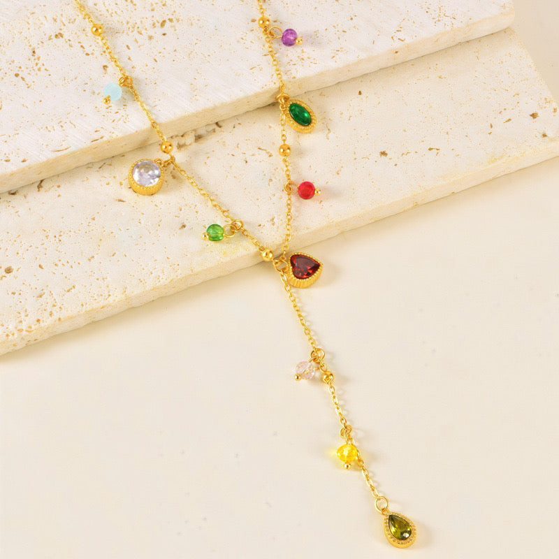 SWEET HEART MULTI STONE NECKLACE