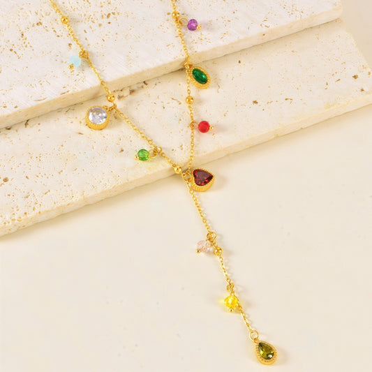 SWEET HEART MULTI STONE NECKLACE