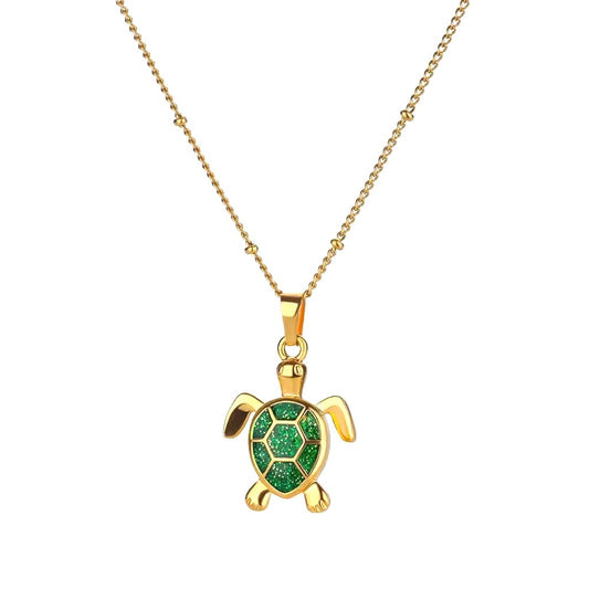 EMERALD LUCKY TURTLE NECKLACE