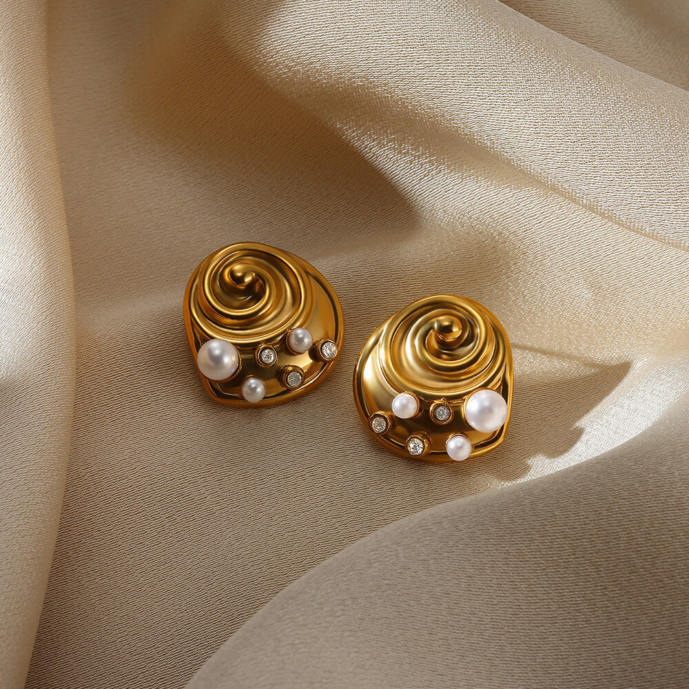 OVAL STUD EARRINGS