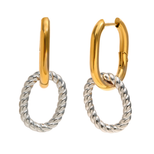 DOUBLE TONED CHAIN EARRINGS