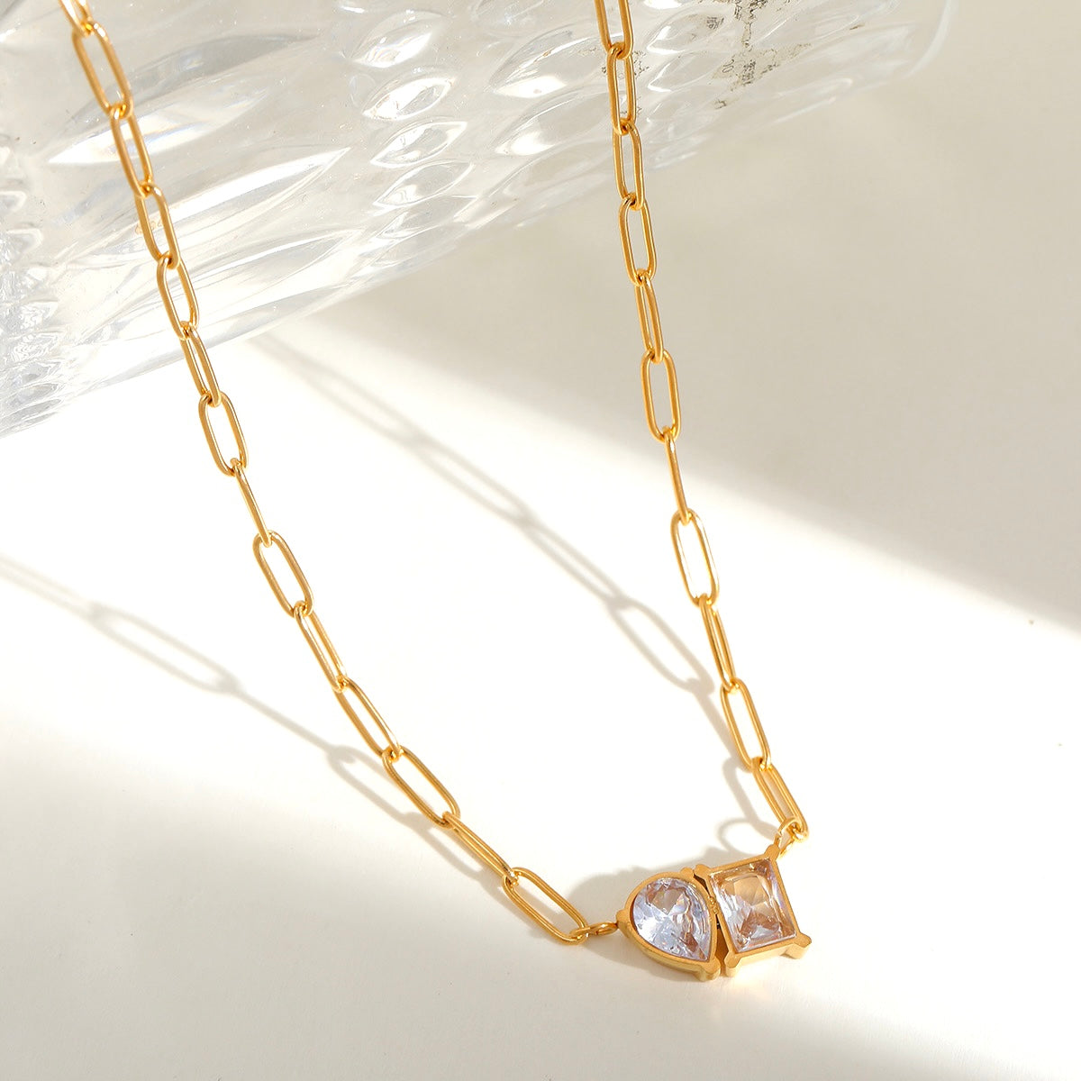 SQUARE WATER DROPLETS NECKLACE