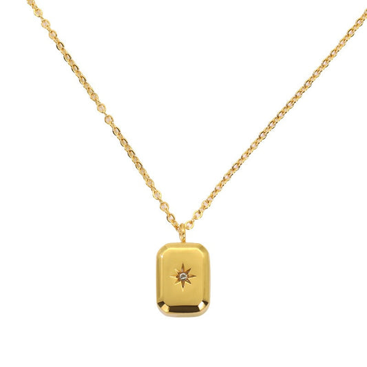 RECTANGLE  RHINESTONE NECKLACE