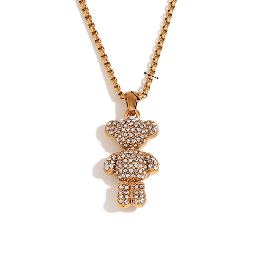 BEAR RHINESTONES NECKLACE