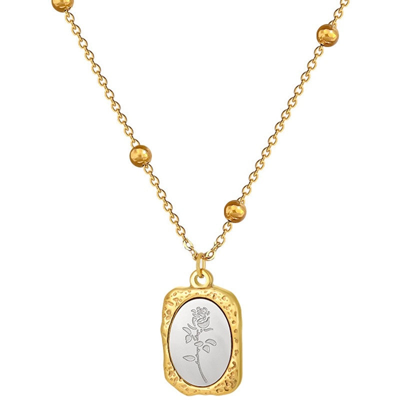 ELEGANT ROSE PENDANT NECKLACE