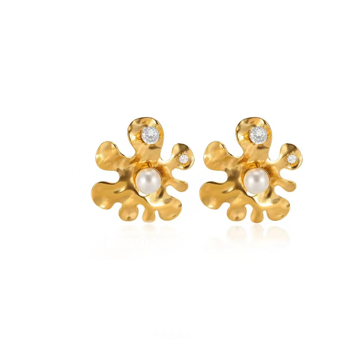 FLOWER PEARL EAR STUD