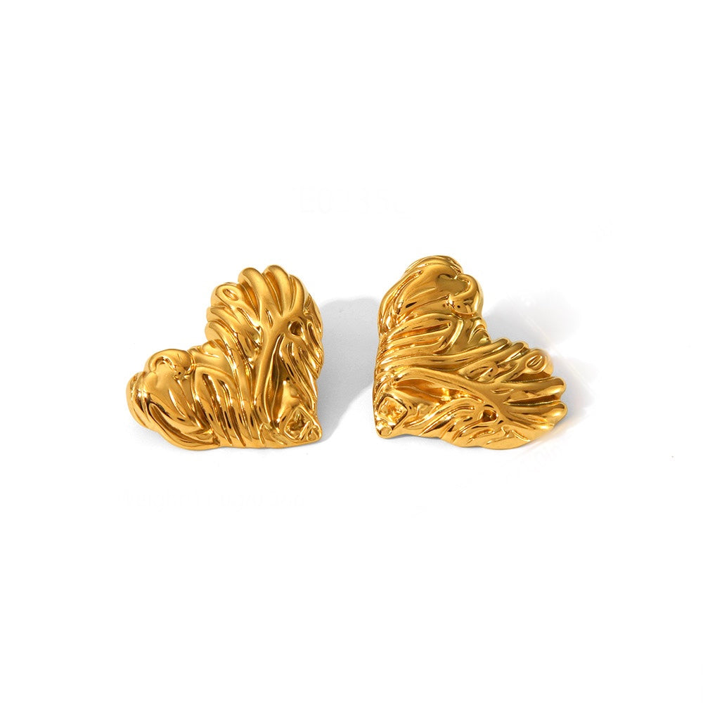 TEXTURE HEART EARRINGS