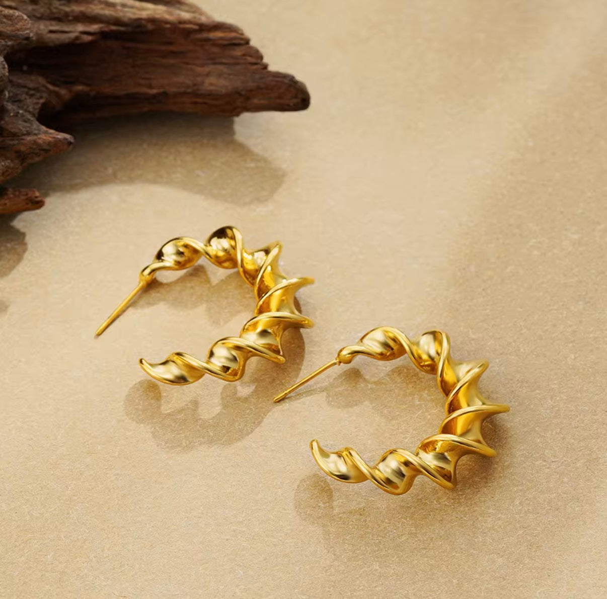 TWIST HOOP EARRINGS