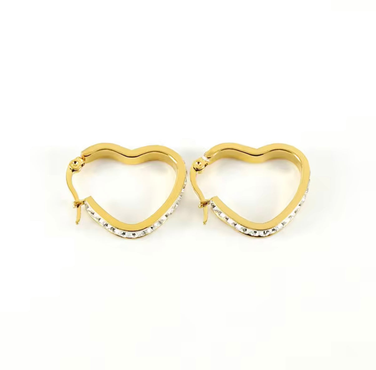 HEART HOOP EARRINGS