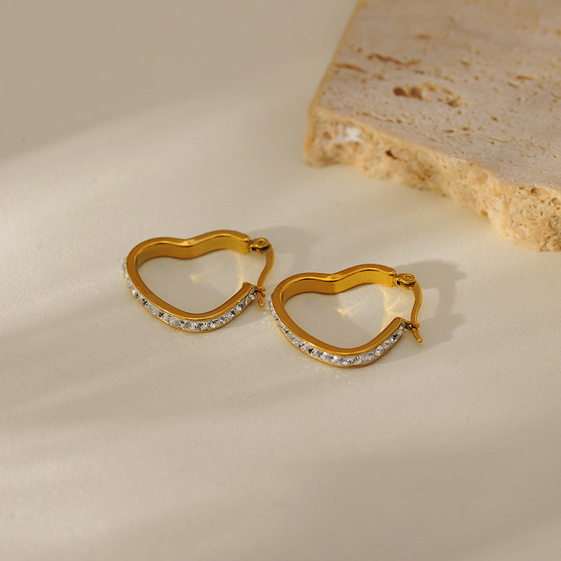 HEART HOOP EARRINGS