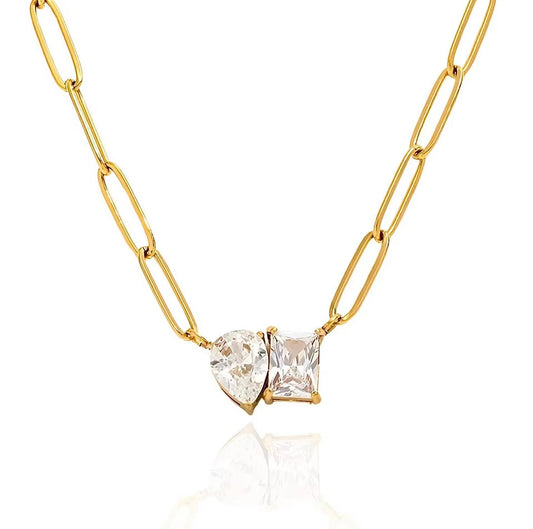SQUARE WATER DROPLETS NECKLACE