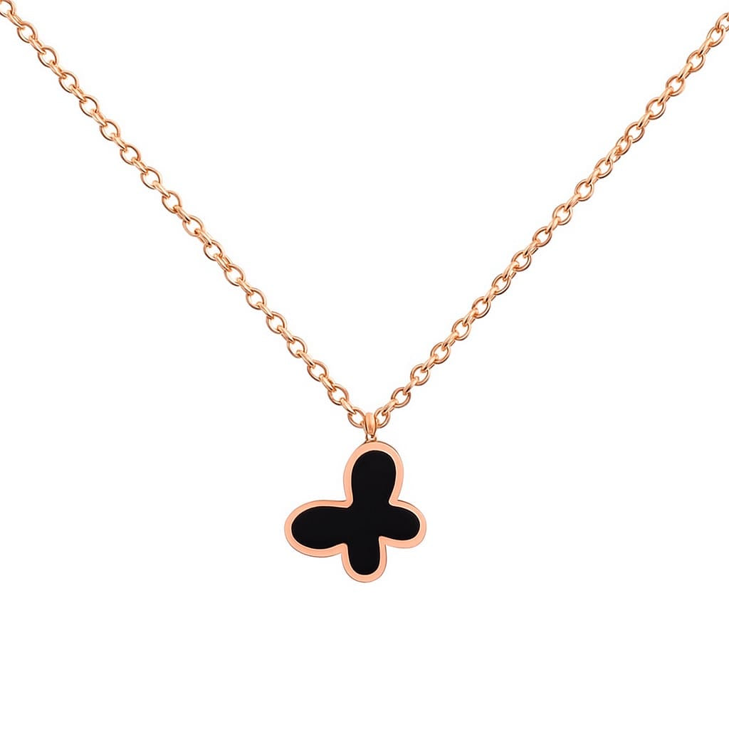 DOUBLE SIDE BUTTERFLY NECKLACE (BLACK&WHITE)