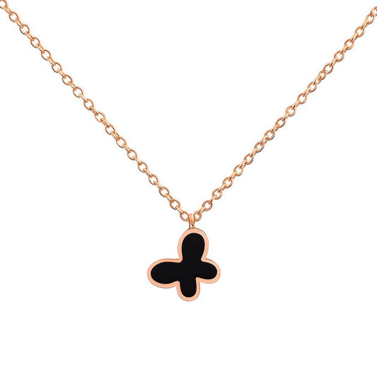 DOUBLE SIDE BUTTERFLY NECKLACE (BLACK&WHITE)